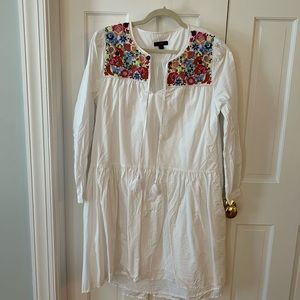 J.Crew poplin embroidered dress
